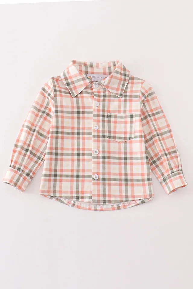 Watercolor Plaid Button Down Shirt