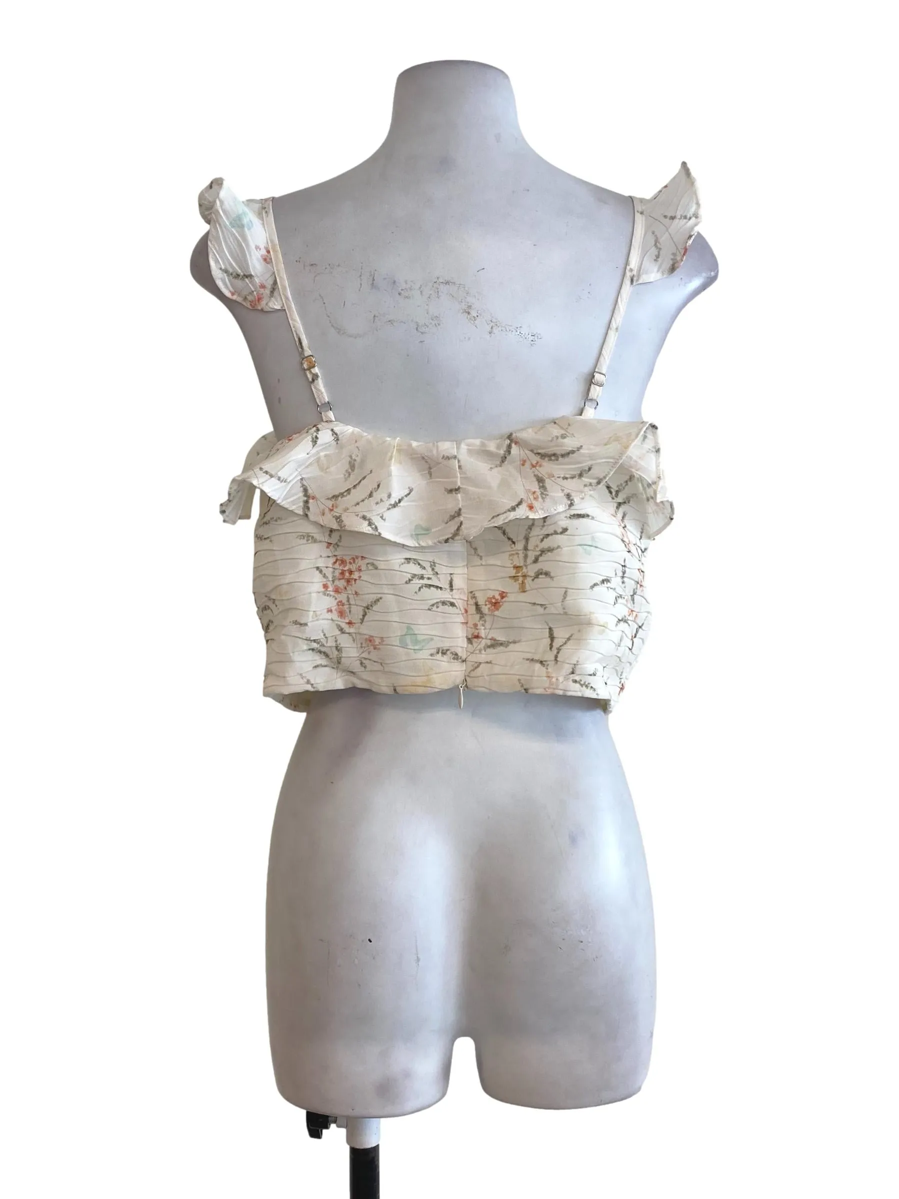 White Floral Layered Top