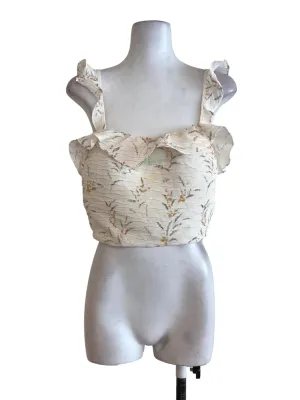 White Floral Layered Top