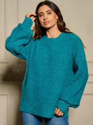 WOMEN'S LONG BALLON SLEEVE  PULLOVER SWEATER