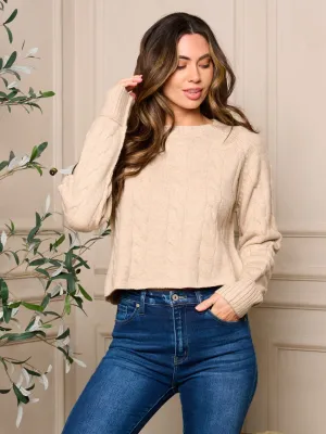 WOMEN'S LONG SLEEVE KNIT PULLOVER SWEATER