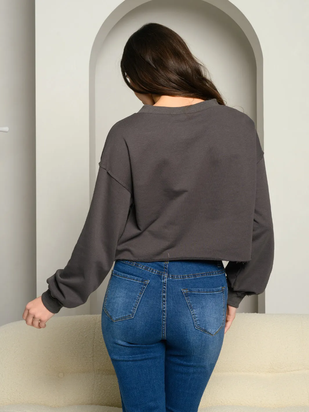 WOMEN'S LOVE YOUR SELF GRAPHIC PRINT SWEATER