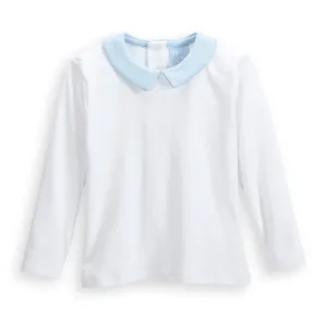 Wyatt Pima Shirt -- Ivory w/ Blue