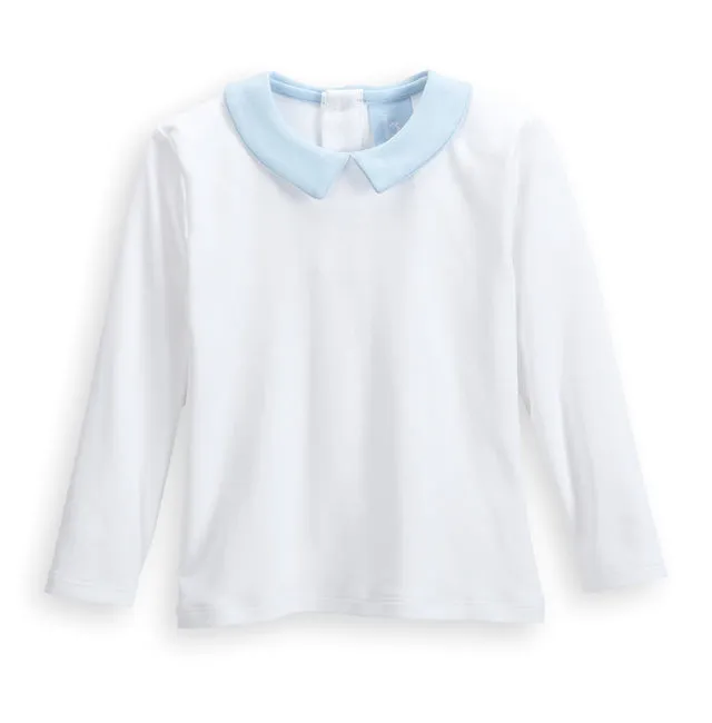Wyatt Pima Shirt -- Ivory w/ Blue