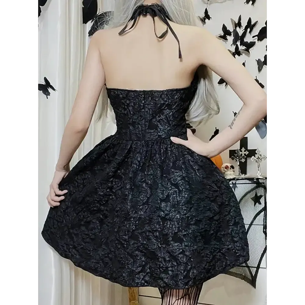 Y2K Summer Halter Mini Dress for Women in Polyester